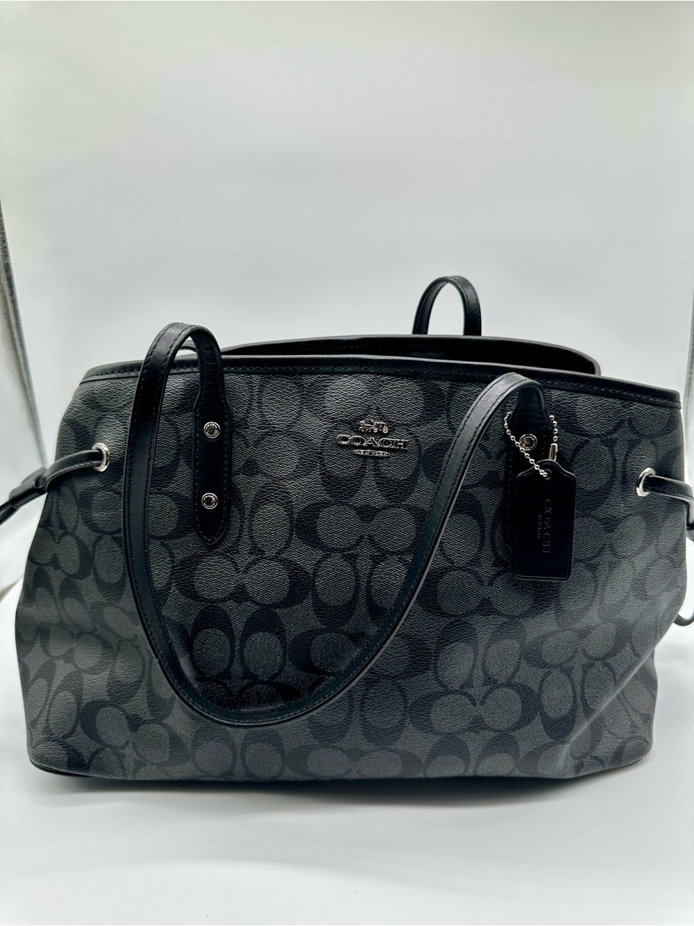 Coach Black/Gray Signature Canvas Tote